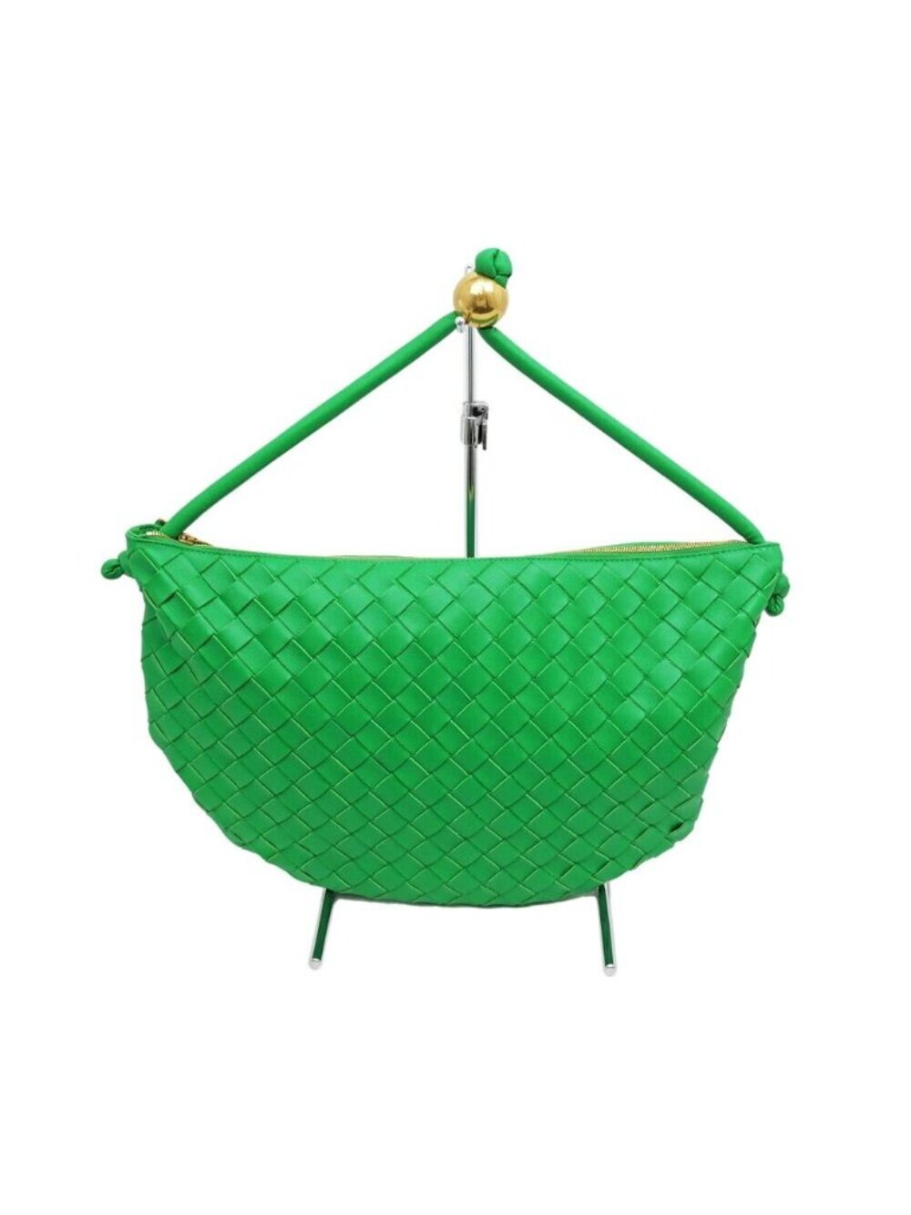 Bottega Veneta Midi Amturn Pouch Green Leather Shoulder